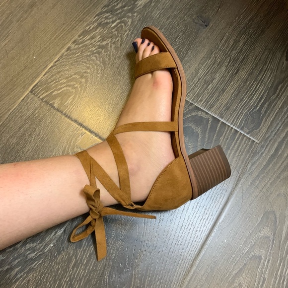 Shoes - ALMOST NEW CONDITION Mustard Strappy heeled sandal